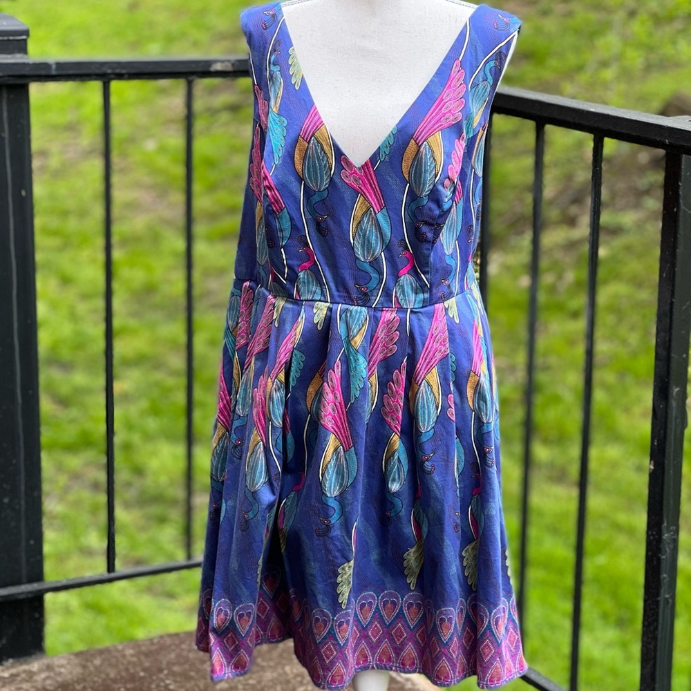 Modcloth Size 2X Bijou Peacock Dress